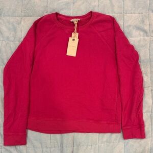 Lucky Brand Women's Vibrant Pink Crew Neck Sweatshirt